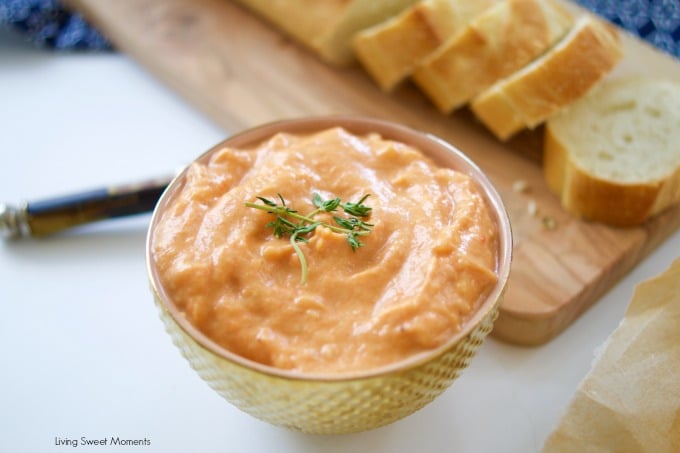 This delicious roasted red pepper Baba Ghanoush recipe is made with roasted eggplants and peppers. Makes a savory and smoky spread for bread, pitas, etc.