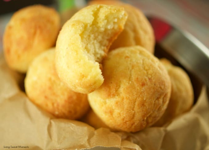 This yummy Latin Cheese Bread (almojabanas) is gluten free and delicious. Perfect to serve as rolls during dinner and as appetizers for a party or brunch. Originally from Colombia.