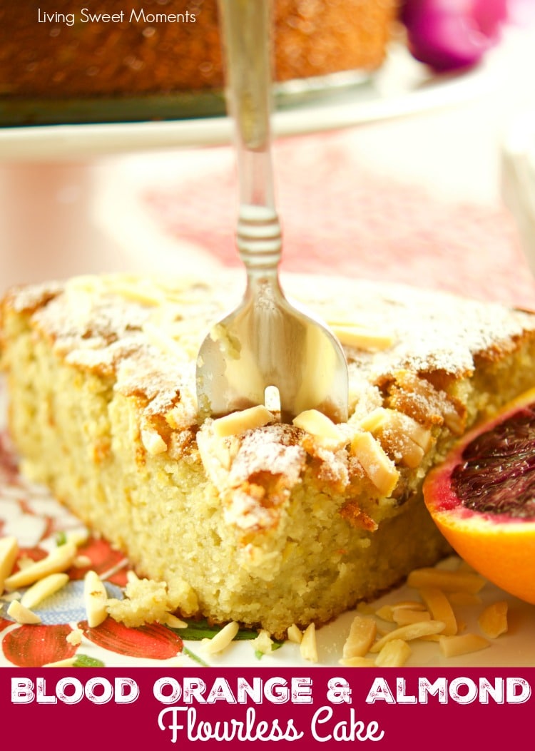 This moist Blood Orange Almond Flourless Cake is delicious and easy to make. The perfect Spring dessert to enjoy with tea and coffee. It's gluten free too. 