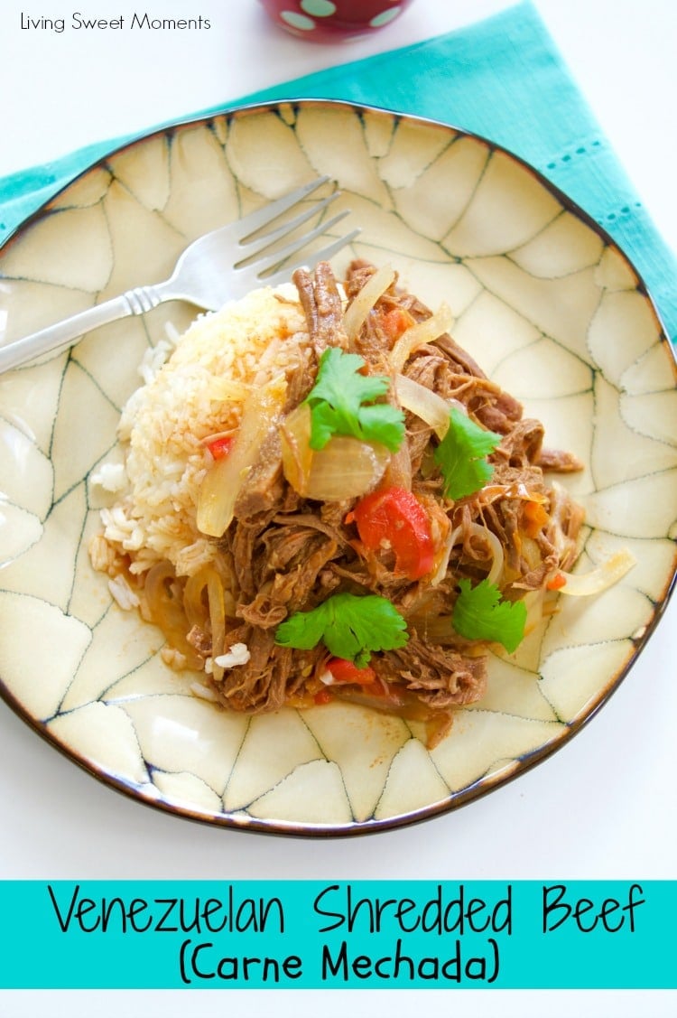 This Venezuelan Shredded Beef (carne mechada) is ready in no time using the Instant Pot pressure cooker. The perfect quick weeknight dinner idea! 