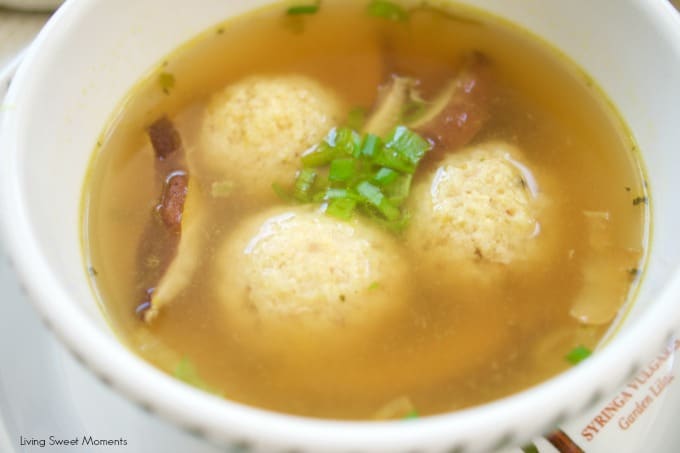 This Asian style Matzo Ball Soup recipe is made with a flavorful ginger scallion broth and shiitake mushrooms. Perfect for your modern Passover Seder menu. 