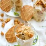 This delicious Affogato recipe is made with caramelized hazelnuts, hazelnut ice cream, and instant coffee for a delicious no bake dessert idea.