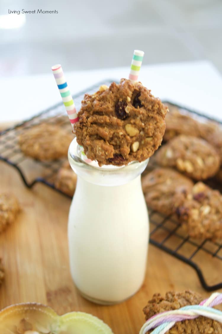 This Easy Peanut Butter Cookies recipe is made without flour or oil/butter but a healthier cookie recipe. It is chewy and delicious. Kid friendly too! Enjoy