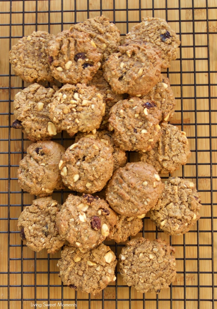 This Easy Peanut Butter Cookies recipe is made without flour or oil/butter but a healthier cookie recipe. It is chewy and delicious. Kid friendly too! Enjoy