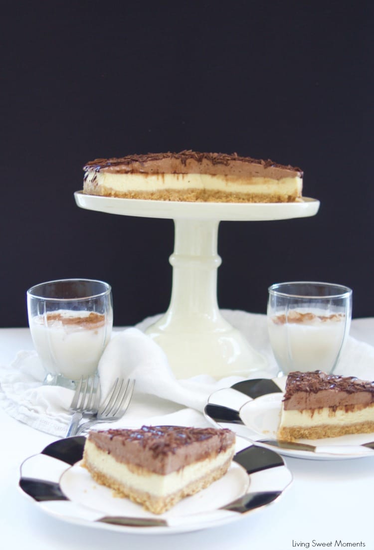 This Horchata Mousse Cheesecake recipe is easy to make, creamy and delicious. It has a Cookie crust, horchata cheesecake, horchata-choco mousse, & ganache. 