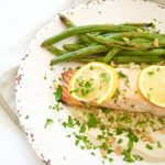 This delicious broiled salmon recipe is served with a homemade tahini sauce and green beans. The perfect quick weeknight meal that is both healthy & tasty