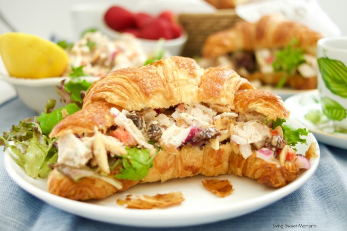 This lightened up Chicken Salad Sandwich Recipe is the best one you will ever try,Serve on a toasted croissant and is perfect for lunch, brunch, and picnics