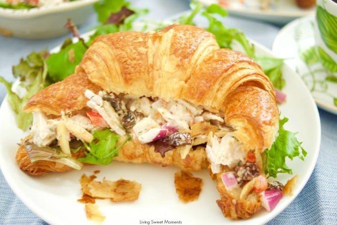 This lightened up Chicken Salad Sandwich Recipe is the best one you will ever try,Serve on a toasted croissant and is perfect for lunch, brunch, and picnics