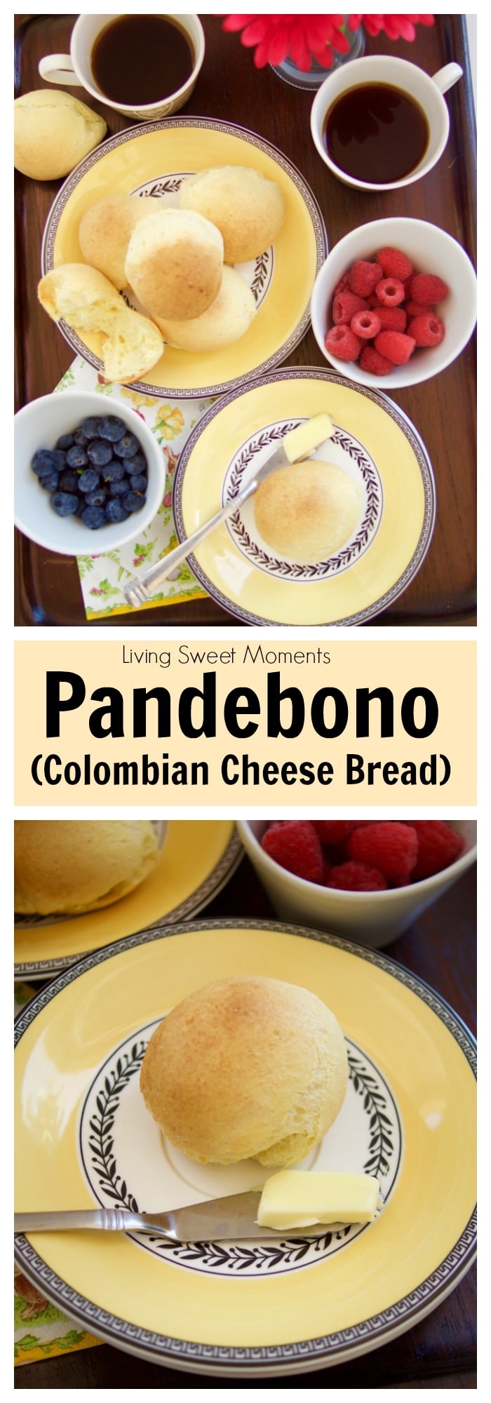 Pandebono is a Colombian gluten-free cheese bread that's easy to make and delicious. Serve it warm for breakfast or as rolls during dinner. Made in 30 min!