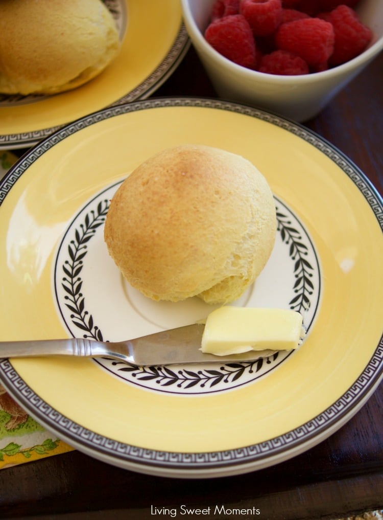 Pandebono is a Colombian gluten-free cheese bread that's easy to make and delicious. Serve it warm for breakfast or as rolls during dinner. Made in 30 min! 