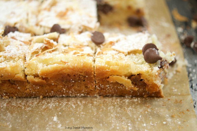 This delicious St. Louis Gooey Butter Cake Recipe is easy to make and has chocolate and coconut in the middle for extra flavor. The perfect summer dessert! 