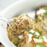 This tasty Eggplant Stuffed with Mushrooms recipe is super easy to make and the perfect vegetarian entree for the summer. Topped with a savory crust.
