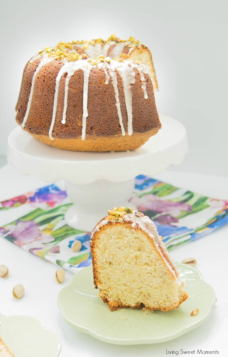 This delicious Pistachio Bundt Cake Recipe is made entirely from scratch and is topped with a sweet vanilla icing. Perfect for dessert, brunch, or anytime!