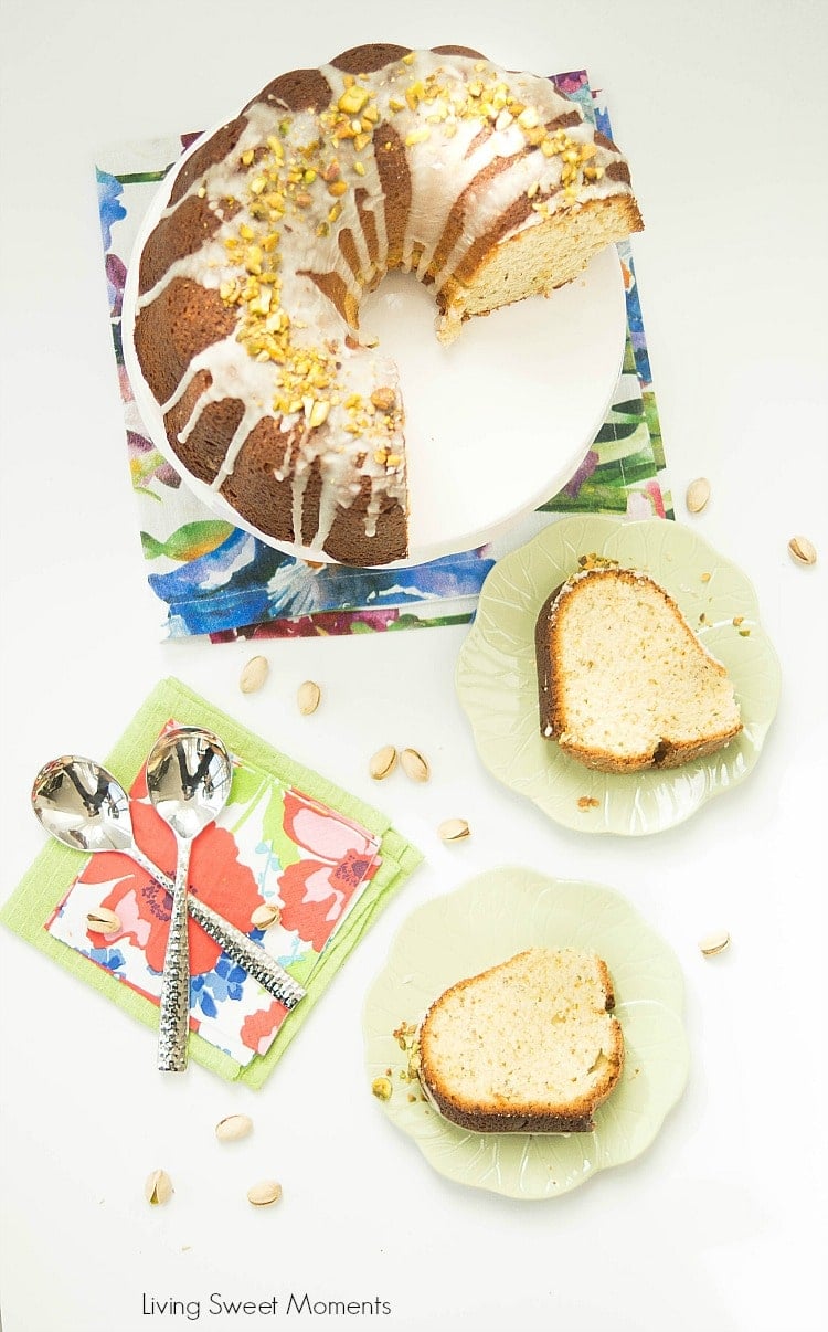 This delicious Pistachio Bundt Cake Recipe is made entirely from scratch and is topped with a sweet vanilla icing. Perfect for dessert, brunch, or anytime!