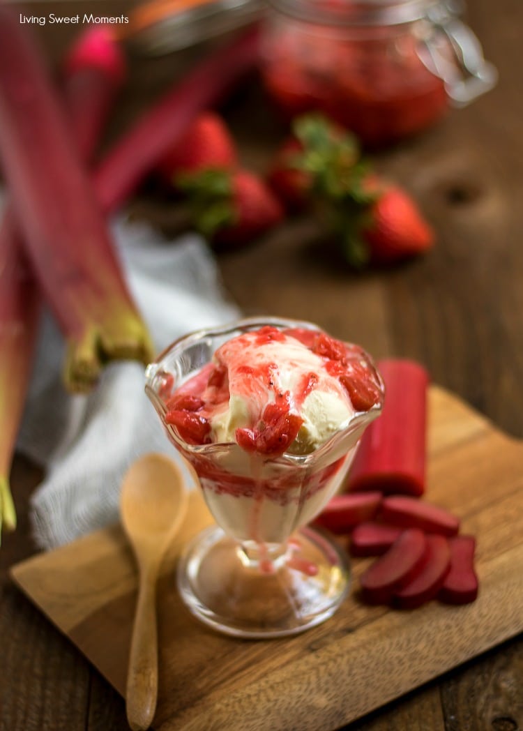 Only 4 ingredients needed to make this yummy Rhubarb Strawberry Compote. Perfect for spreading on toast in the morning or as a special topping for ice cream