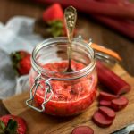 Only 4 ingredients needed to make this yummy Rhubarb Strawberry Compote. Perfect for spreading on toast in the morning or as a special topping for ice cream