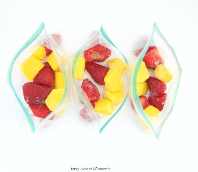 freezing berries and placing them in baggies makes it easier for smoothies in the morning