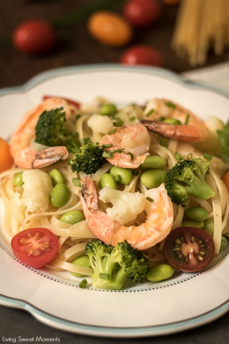 This delicious Summer Pasta is made with linguini, shrimp, and veggies and tossed in a butter garlic sauce. The perfect 15-minute dinner idea for the summer