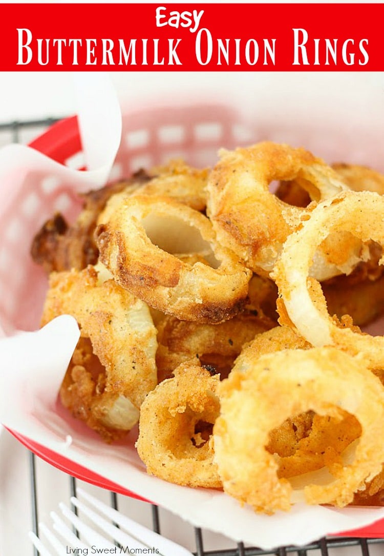 These Easy Buttermilk Onion Rings are battered and fried to perfection and make a delicious side dish to any meal. Serve with a tasty dipping sauce. 