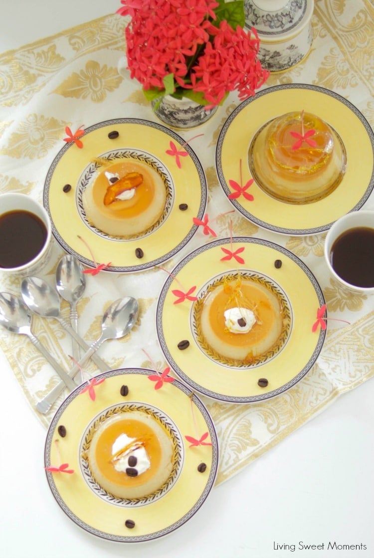 This easy coffee flan recipe is creamy and sweet with a nice java flavor for the coffee lovers. The perfect gluten free dessert for parties & celebrations. 