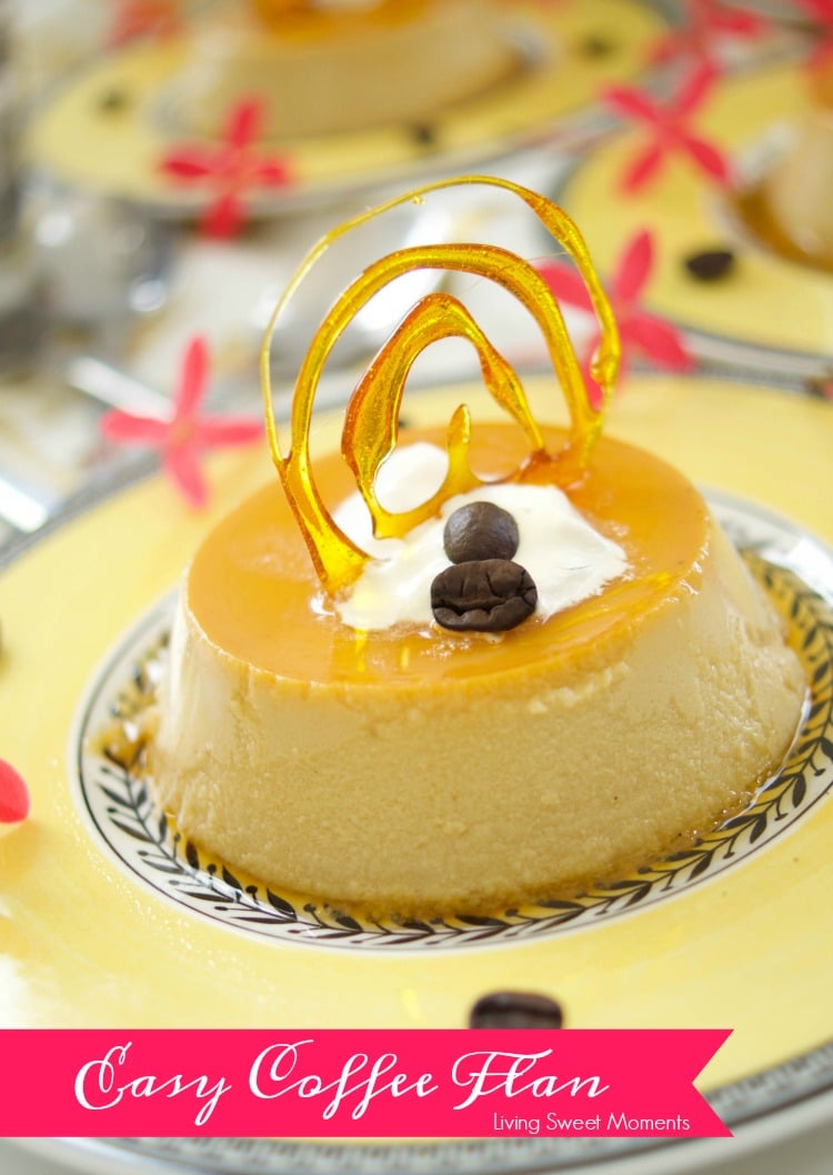 This easy coffee flan recipe is creamy and sweet with a nice java flavor for the coffee lovers. The perfect gluten free dessert for parties & celebrations. 