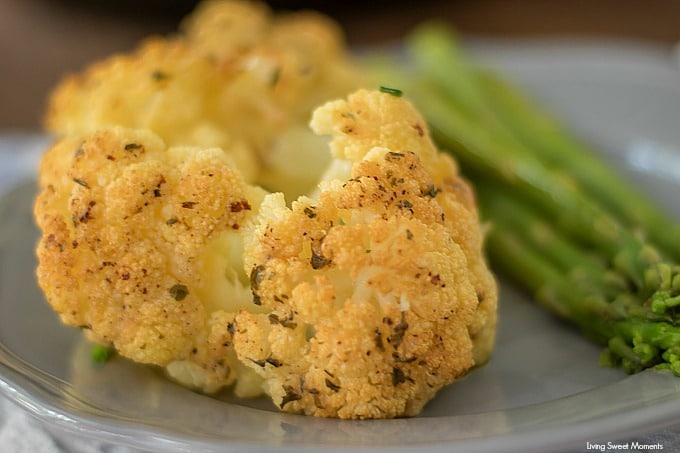 This delicious Ranch Whole Roasted Cauliflower recipe has only 3 ingredients and is super easy to make. The perfect low-carb side dish for lunch or dinner.