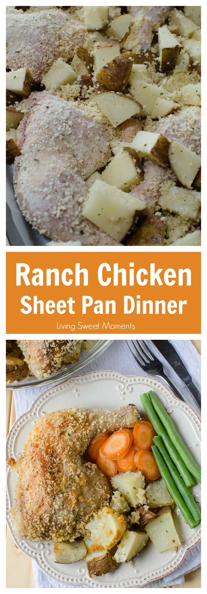 Ranch Potatoes And Chicken Sheet Pan Dinner - This delicious crispy chicken dinner recipe only requires one pan and is ready in 45 minutes or less.