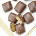 This chocolate covered Apple Cider Caramels recipe is easy to make. The perfect fancy dessert for fall. Made with reduced apple cider for a deeper taste.