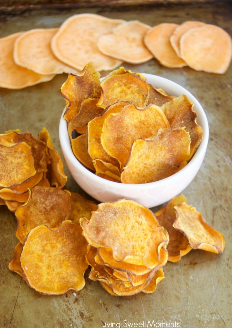 These crunchy Baked Sweet Potato Chips are oven baked to perfection and are great to snack on the go, especially in the lunchbox. It is also an easy recipe.