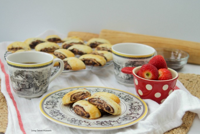 This Chocolate Espresso Rugelach recipe is super easy to make & delicious. Enjoy buttery cookies filled with a yummy chocolate filling. Perfect for parties. 