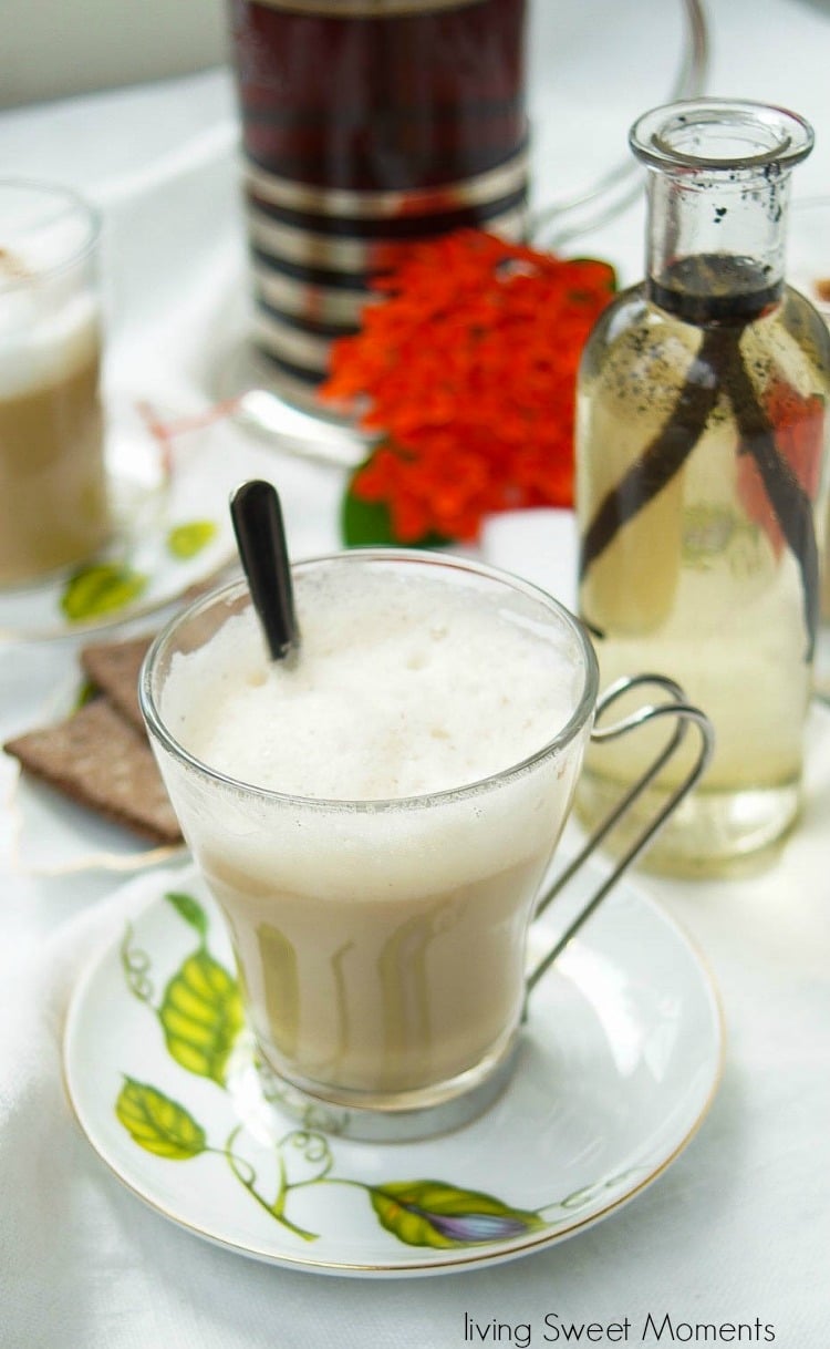 This delicious vanilla latte recipe tastes just like the coffeehouse and is actually made from scratch. Coffee with a splash of vanilla syrup & frothy milk.
