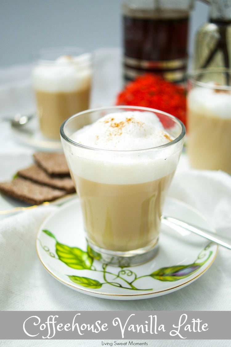 This delicious vanilla latte recipe tastes just like the coffeehouse and is actually made from scratch. Coffee with a splash of vanilla syrup & frothy milk. 