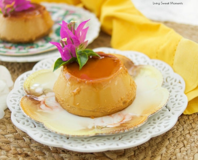 Microwave Flan - This delicious and creamy dulce de leche flan recipe is baked in the microwave for only 2 minutes. The perfect gluten free quick dessert!