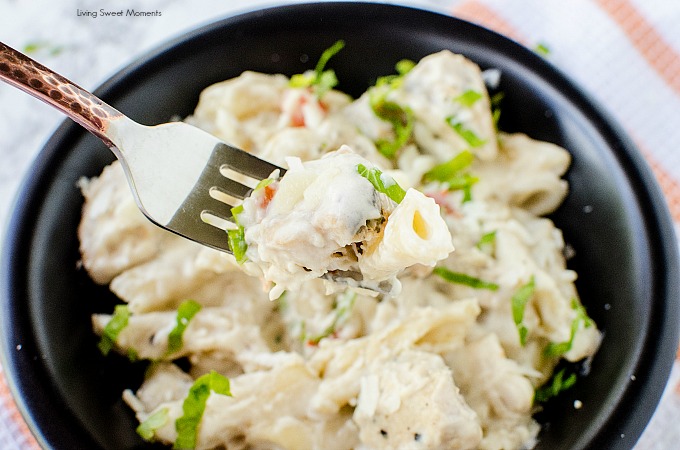 This creamy Lemon Slow Cooker Chicken Pasta recipe is super easy to make and is perfect to feed a crowd. Enjoy a delicious weeknight meal or dinner.