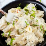 This creamy Lemon Slow Cooker Chicken Pasta recipe is super easy to make and is perfect to feed a crowd. Enjoy a delicious weeknight meal or dinner.