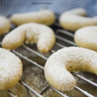This melt-in-your-mouth crumbly Walnut Crescent Cookies recipe is super easy to make and it's the perfect dessert for the Holidays and entertaining.
