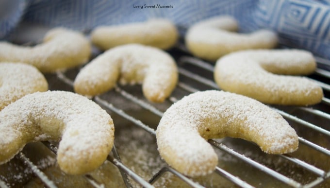 This melt-in-your-mouth crumbly Walnut Crescent Cookies recipe is super easy to make and it's the perfect dessert for the Holidays and entertaining. 