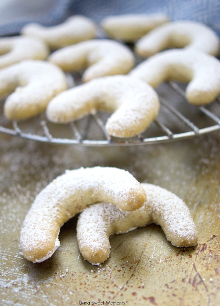 This melt-in-your-mouth crumbly Walnut Crescent Cookies recipe is super easy to make and it's the perfect dessert for the Holidays and entertaining. 