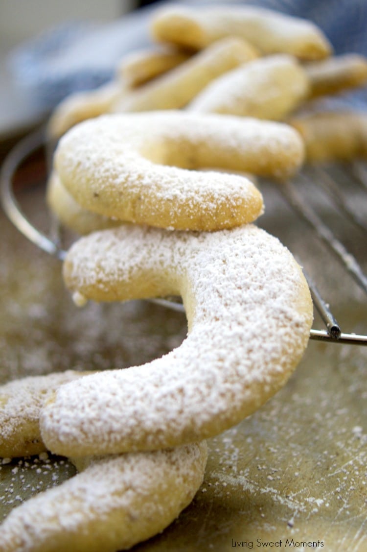 This melt-in-your-mouth crumbly Walnut Crescent Cookies recipe is super easy to make and it's the perfect dessert for the Holidays and entertaining. 