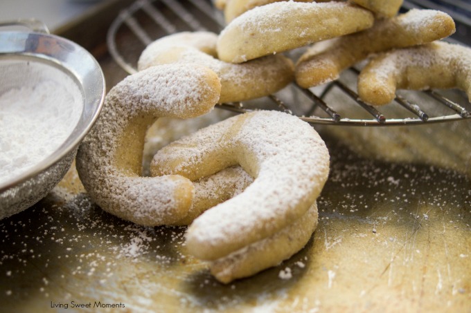 This melt-in-your-mouth crumbly Walnut Crescent Cookies recipe is super easy to make and it's the perfect dessert for the Holidays and entertaining.