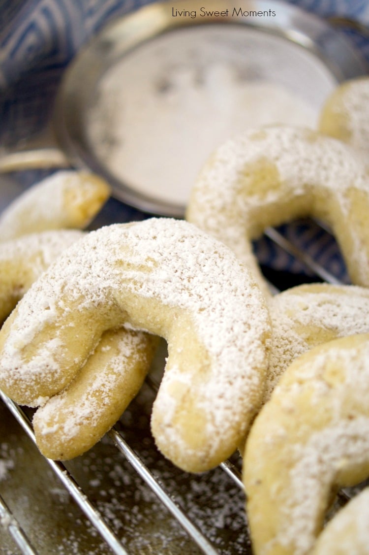 This melt-in-your-mouth crumbly Walnut Crescent Cookies recipe is super easy to make and it's the perfect dessert for the Holidays and entertaining. 