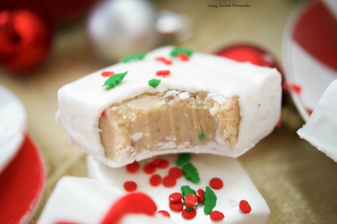 This delicious Gingerbread Holiday Fudge is perfect for Christmas parties and to give as DIY Gifts. Serve it in a present shape or decorate with sprinkles.