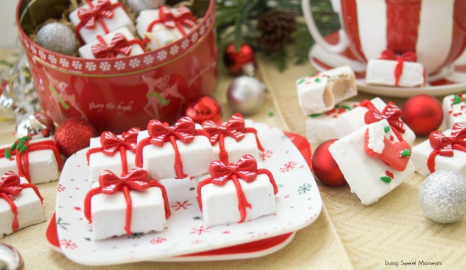 This delicious Gingerbread Holiday Fudge is perfect for Christmas parties and to give as DIY Gifts. Serve it in a present shape or decorate with sprinkles.