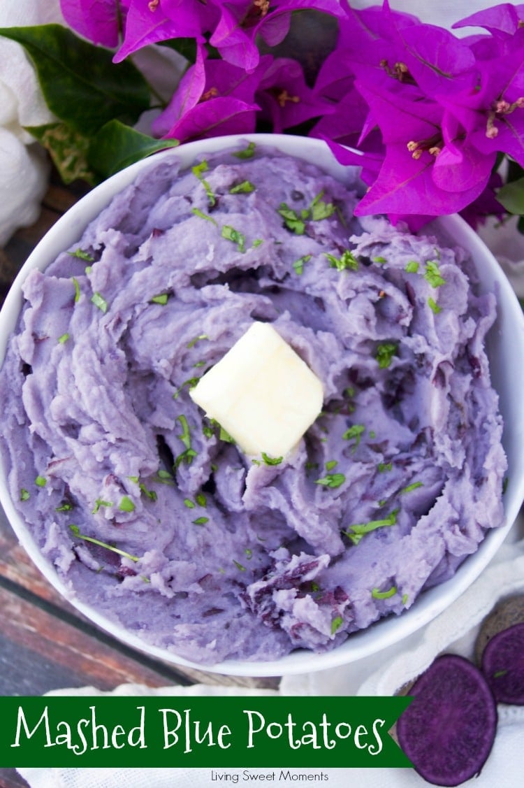 These beautiful blue mashed potatoes feature amazing color with the same texture and taste you enjoy in your favorite potatoes. A cool & unique side dish