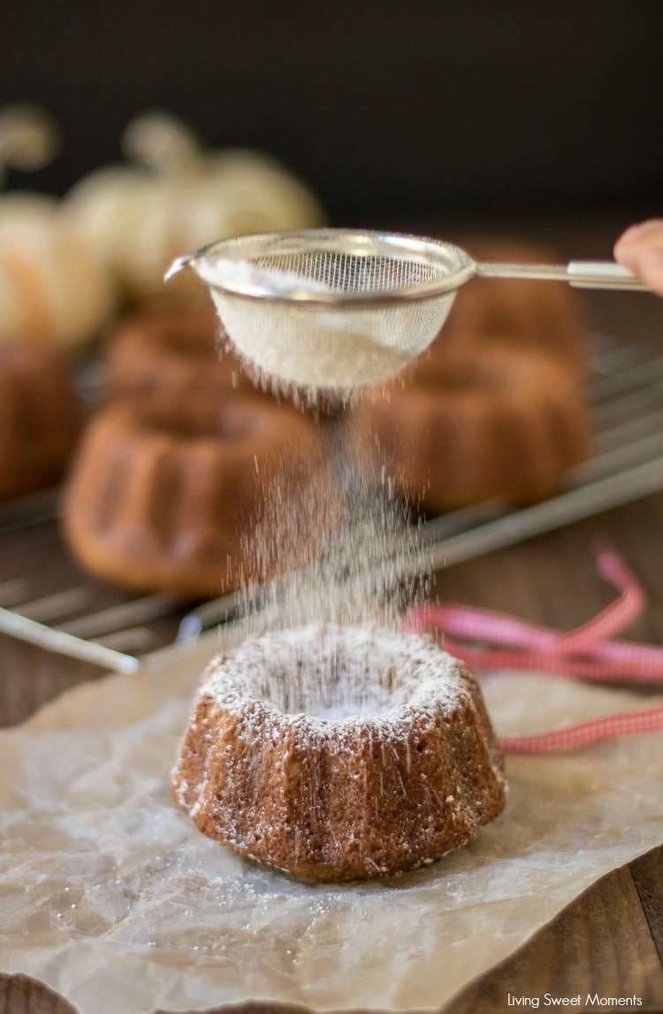 This delicious moist Mini Pumpkin Bundt Cake Recipe is the perfect elegant dessert for your Thanksgiving dinner or any other fall party. No frosting needed! 