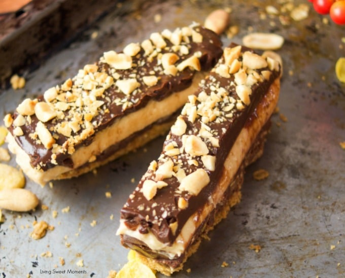 This crunchy No Bake Chocolate Peanut Butter Bars recipe have 4 layers of decadence. Enjoy peanut butter mousse, cookie base and chocolate ganache.