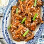 Gotta love instant pot Asian recipes! This instant pot Mongolian beef is made with flank steak & is ready in 20 minutes. Perfect for a quick weeknight meal