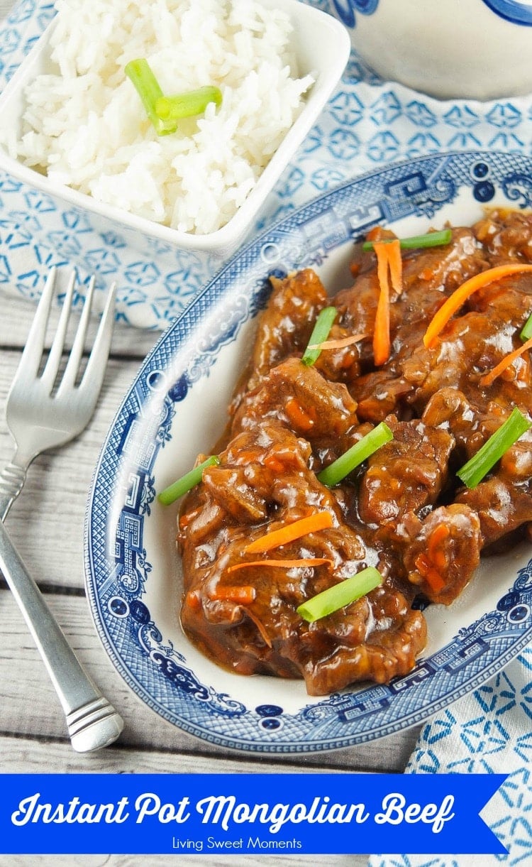 Gotta love instant pot Asian recipes! This instant pot Mongolian beef is made with flank steak & is ready in 20 minutes. Perfect for a quick weeknight meal