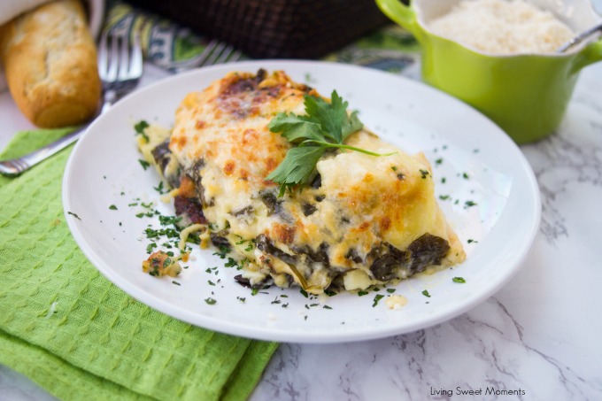 This delicious Ravioli Lasagna recipe is made with frozen ravioli, homemade Alfredo sauce, cheese and fresh spinach. The perfect quick weeknight dinner idea