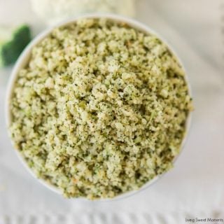 This addicting Broccoli Cauliflower Rice recipe requires only 4 ingredients and is so easy to make. Enjoy a low carb side dish that's ready in 20 minutes!